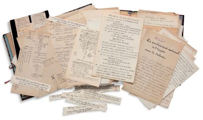 BAILLET AUGUSTE (1834-1923) ÉGYPTOLOGUE. MANUSCRITS ET NOTES autographes avec dessins...