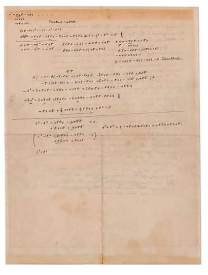 EINSTEIN ALBERT (1879-1955). MANUSCRIT autographe, [Princeton 12 octobre 1943]; 1...