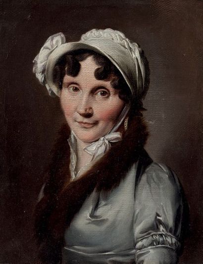 Louis-Léopold BOILLY (La Bassée 1761 - Paris 1845) Portrait de femme au bonnet blanc
Sur...