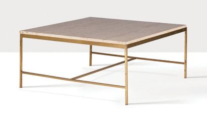 PAUL MC COBB (1917-1969) Table de la collection Irwin
Laiton, travertin
40 x 80 x...