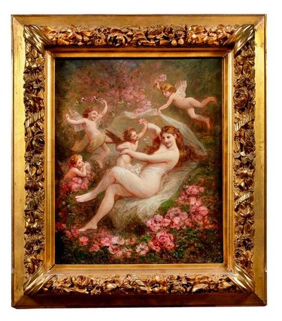 null HENRI PIERRE PICOU (1824-1895)

Jeune femme entourée d’angelots sur fond de...