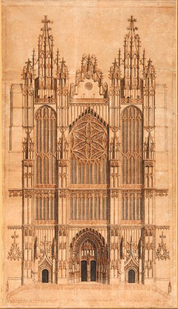 null EUGÈNE VIOLET LE DUC (1814 - 1879), ATTRIBUÉ À

Elévation de la façade de la...