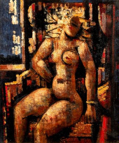  MARCEL GROMAIRE (1892-1971) Petit nu blond, 1944 Huile sur toile, signée et datée...