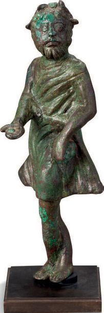 null MANDIANT. ART ROMAIN, IER - IIIE S. AP. J.-C.
A ROMAN BRONZE FIGURE : THEATER...