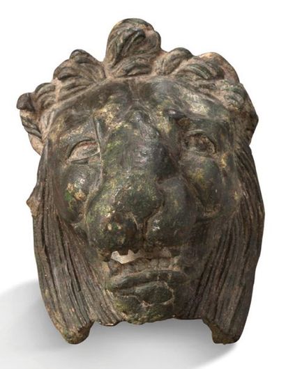 null TÊTE DE LION. ART ROMAIN, IER - IIIE S. AP. J.-C.
A ROMAN BRONZE HEAD : LION....