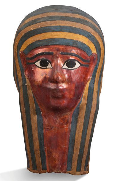 null BEAU MASQUE : PLASTRON DE MOMIE. EGYPTE, FIN D'EPOQUE PTOLEMAIQUE, (332 - 30...