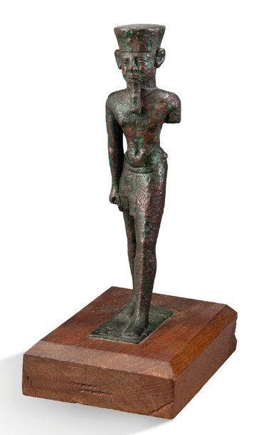 null DIEU AMON. EGYPTE, BASSE EPOQUE (664 - 332 AV. J.-C.).
AN EGYPTIAN BRONZE FIGURE...