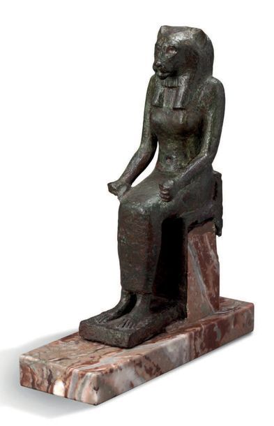 null DÉESSE WADJET FILASSE TRÔNANT. EGYPTE, EPOQUE SAÏTE, XXVIE DYNASTIE (664 - 525...