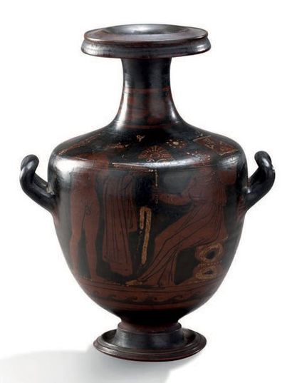 null HYDRIE. GRANDE GRÈCE, CAMPANIE, IVE S. AV. J.-C.
A MAGNA GRAECIA RED FIGURE...