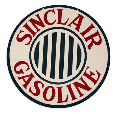 SINCLAIR GASOLINE Plaque en tôle émaillée double face
Travail moderne
Très bon état
Diam:...