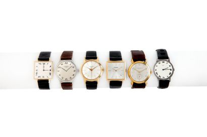 null LOT de 6 montres diverses. dont 3 UTI, BAUME & MERCIER, LONGINES