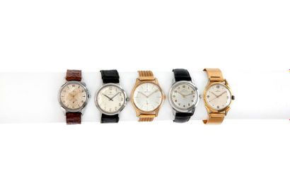 ZENITH Lot de 5 montres des années 50 à 60.