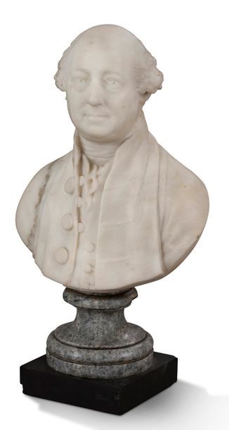 JEAN-LOUIS COUASNON (1747-1802) Buste en marbre blanc représentant Gérard de Vismes...