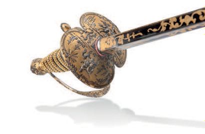 null Exceptionnelle épée de cour. Vers 1760- 1780.
Wonderful Court Sword, circa 1760-1780.
Monture...