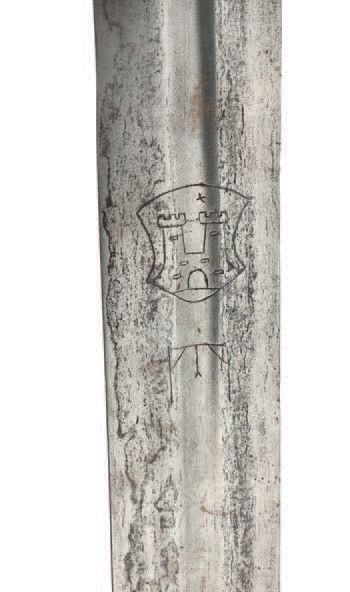 null Epée de justice allemande. XVIIe s.
Executioner sword XVIIth c.
Monture en bronze,...