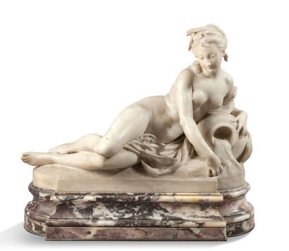 Gustave DELOYE (1838-1899) La source
Sculpture en marbre blanc sur un socle en marbre...