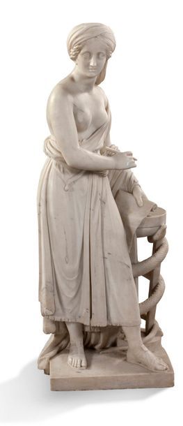RINALDO RINALDI (PADOUE, 1793 - ROME, 1873) 
Vestale Groupe en marbre de Carrare

Signé...