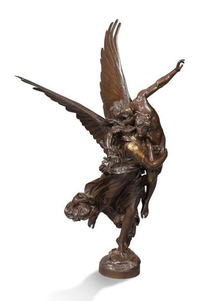 Antonin MERCIÉ (1845 - 1916) «Gloria Victis»
Bronze à patine médaille signé A. MERCIÉ...