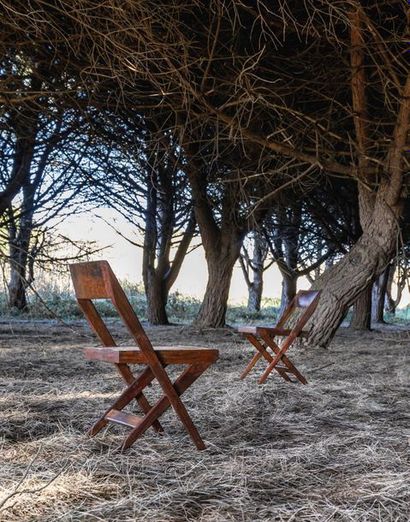 Pierre Jeanneret (1896-1967) Chaise dite Library chair
Teck, moelle de rotin
76 x...