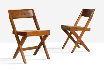Pierre Jeanneret (1896-1967) Chaise dite Library chair
Teck, moelle de rotin
75 x...