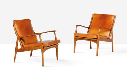 ERIK KOLLING ANDERSEN (1921) Paire de fauteuils
Cuir teck
79 x 68 x 70 cm.
Horsnaes,...