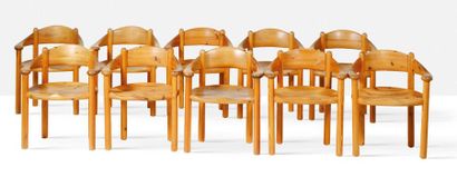 RAINER DAUMILLER (XX) Suite de 10 fauteuils
Pin
74 x 61 x 46 cm.
Hirtshals Savvaerk,...