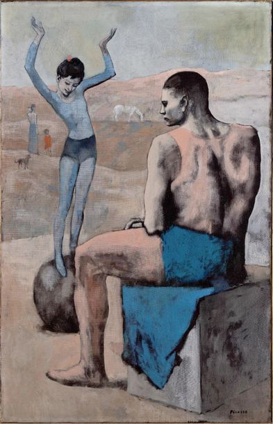Pablo Picasso (1881-1973) Arlequin, circa 1905
Crayon sur papier, signé en bas à...
