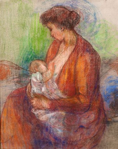 Jean PESKÉ (1870-1949) Maternité à Melun, 1908

Pastel sur toile 81 x 65 cm - 31...