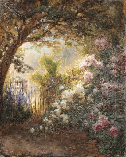 PIERRE-EUGÈNE MONTEZIN (1874 1946) Clairière dans un jardin fleuri, circa 1900

Huile,...