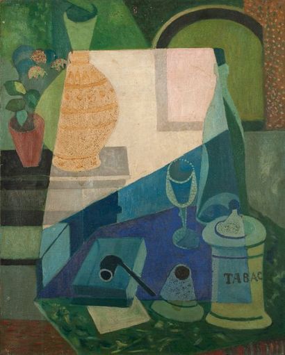 Manuel ORTIZ de ZARATE (1886-1946) Nature morte à la pipe

Huile sur toile signée...