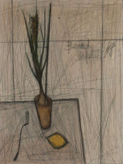 Bernard BUFFET (1928-1999) Pot de jacinthe, 1948

Huile et crayon sur toile, signée...