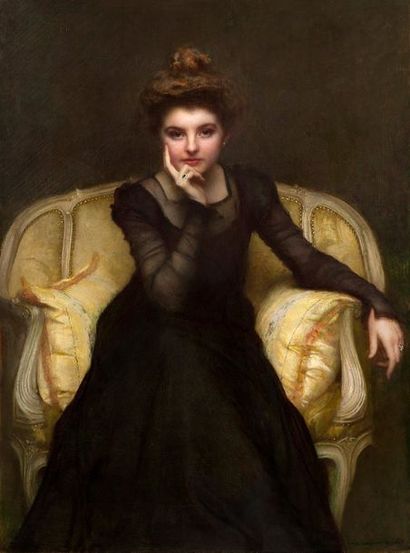Pascal DAGNAN-BOUVERET (1852-1929) Portrait d'une élégante, 1898

Huile sur toile,...