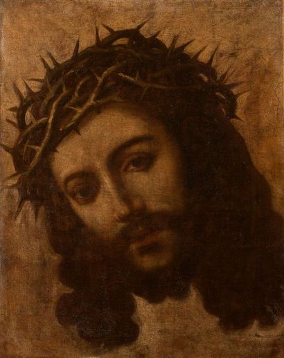 École ESPAGNOLE du XVIIe siècle • Le Christ couronné d'épines
Toile 35,5 x 28 cm