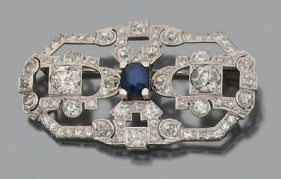 Broche - pendentif Diamants taille ancienne,...