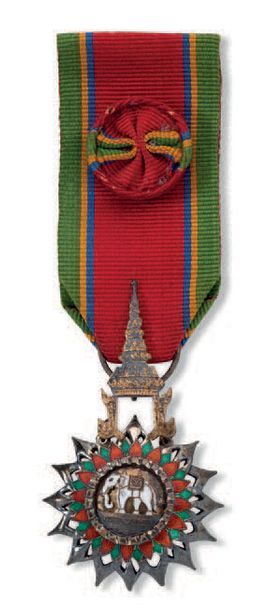 null Thaïlande. Ordre de l'éléphant blanc.
Insigne de 4e classe. 1941.
Thailand....