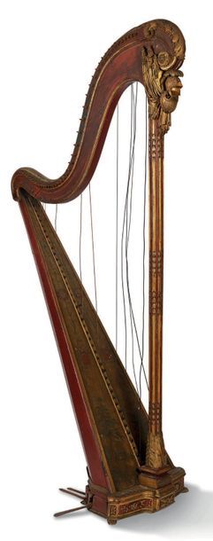 null Harpe du maréchal de Grouchy.
Harp. XIXth c.
Chapiteau à motifs sculptés de...