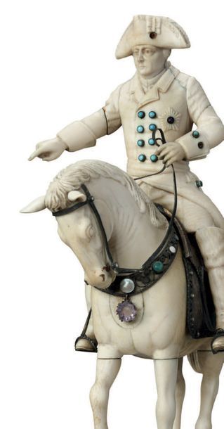 null Important sujet équestre de Frédéric II de Prusse (1712-1786).
Important equestrian...