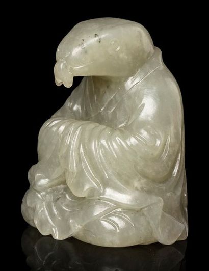 CHINE Petit sujet en jade céladon représentant le serpent, un des douze animaux du...
