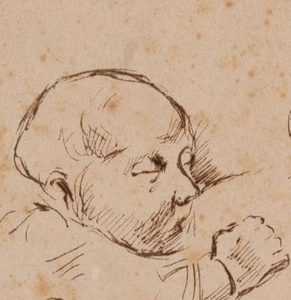 PAUL GAUGUIN (1848 - 1903) Etude d'une femme et d'un petit enfant, autrefois Mette...