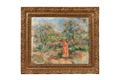 Pierre-Auguste RENOIR (1841-1919) Femme en rose dans un paysage à Cagnes

Huile sur...