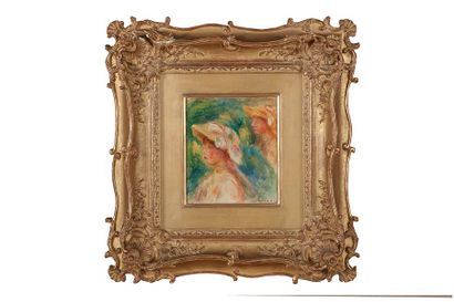 Pierre-Auguste RENOIR (1841-1919) Deux profils de jeunes filles

Huile sur toile,...