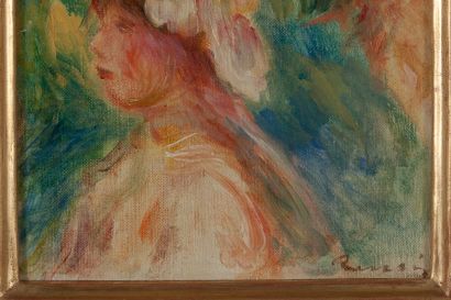 Pierre-Auguste RENOIR (1841-1919) Deux profils de jeunes filles

Huile sur toile,...