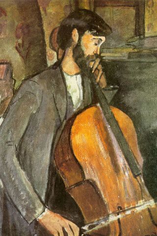 Amedeo MODIGLIANI (1884-1920) Le joueur de violoncelle, 1909 Lavis d'encre sur papier...