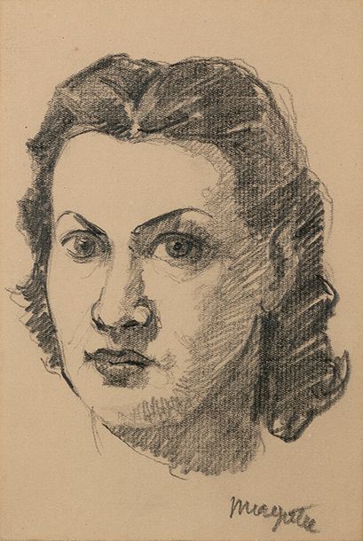 René MAGRITTE (1898-1967) Portrait d'Irène Hamoir (épouse de Louis Scutenaire), vers...
