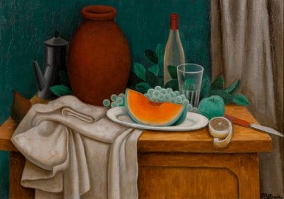 Jean METZINGER (1883-1956) La tranche de melon, 1923

Huile sur toile, signée en...