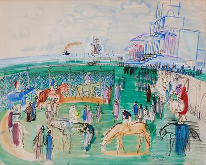 Raoul DUFY (1877-1953) Paddock à Nice, 1927

Gouache, aquarelle et lavis sur papier,...