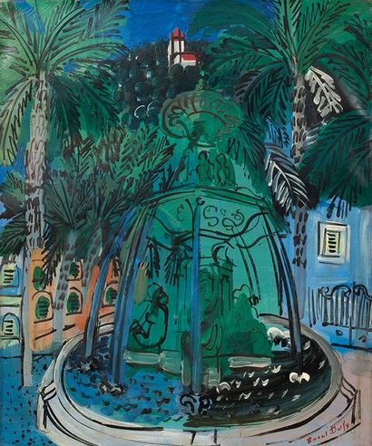 Raoul DUFY (1877-1953) La fontaine à Hyères, 1928

Huile sur toile, signée en bas...