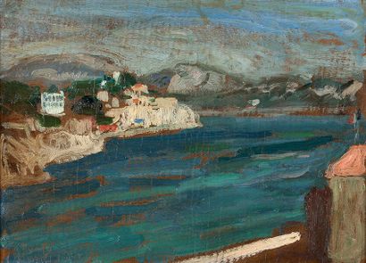Raoul DUFY (1877-1953) Pochade, Marseille, juillet 1903

Huile sur carton, signée...