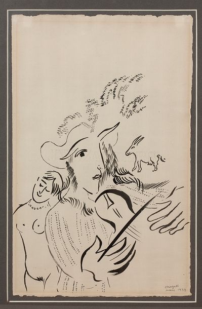 Marc CHAGALL (1887-1985) Le violoniste, 1939

Encre sur papier, signée et datée en...