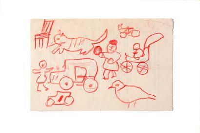 Pablo Picasso (1881-1973) Composition de plusieurs dessins pour le fils d'Inès

Crayon...